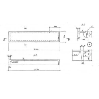 Плиты ребристые 1П 8-6 т (ГОСТ 27215-87) Плиты ребристые 1П 8-6 т (ГОСТ 27215-87)