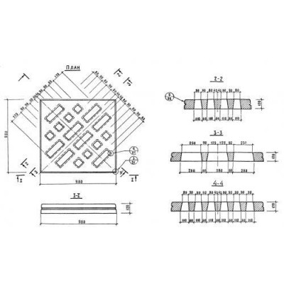 Плиты дорожно-тротуарные ДТр 1 (ТП 320-55) Плиты дорожно-тротуарные ДТр 1 (ТП 320-55)