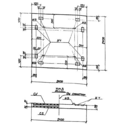 Плиты днища ДП 3 (ТП 905-7) Плиты днища ДП 3 (ТП 905-7)