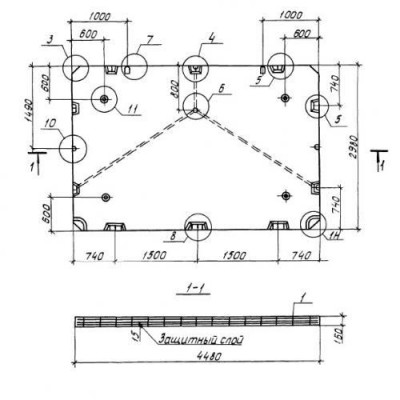 Панели перекрытий сплошные П 45-30-16-3 б Панели перекрытий сплошные П 45-30-16-3 б