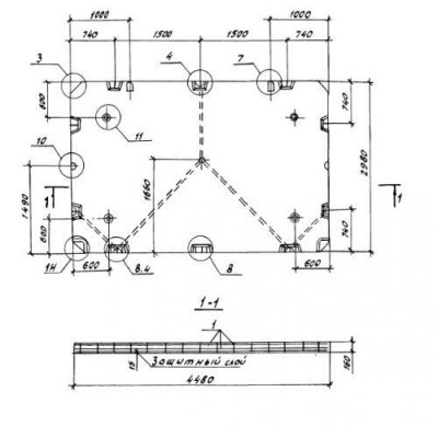 Панели перекрытий сплошные П 45-30-16-3-4 б Панели перекрытий сплошные П 45-30-16-3-4 б
