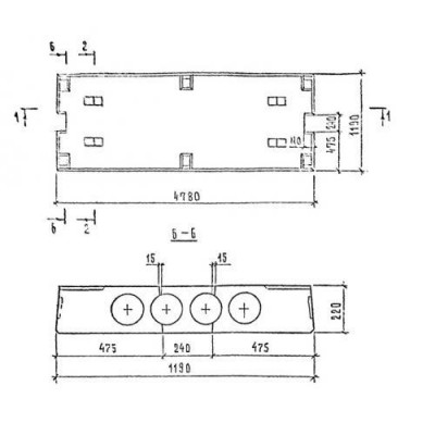 Плиты перекрытий многопустотные П 48-12-8 АтV-1 с9 Плиты перекрытий многопустотные П 48-12-8 АтV-1 с9