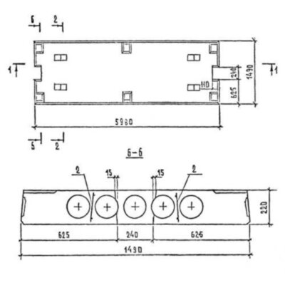 Плиты перекрытий многопустотные П 60-15-6 АтV-1 с9 Плиты перекрытий многопустотные П 60-15-6 АтV-1 с9