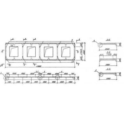 Плиты ребристые 1ПФ 12-1 АIIIв-5 п Плиты ребристые 1ПФ 12-1 АIIIв-5 п