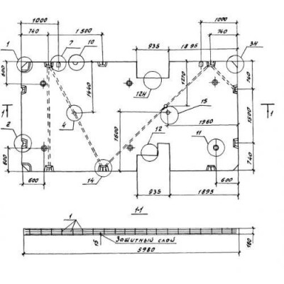 Панели перекрытий сплошные П 30-60-16-4,5-3