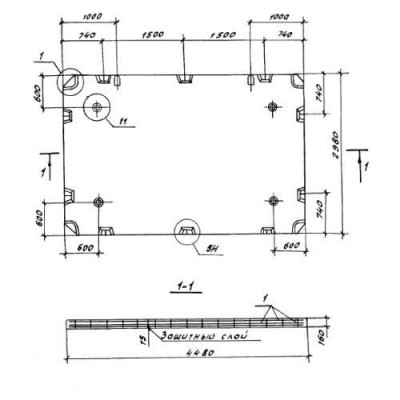 Панели перекрытий сплошные П 45-30-16-3-2 а Панели перекрытий сплошные П 45-30-16-3-2 а