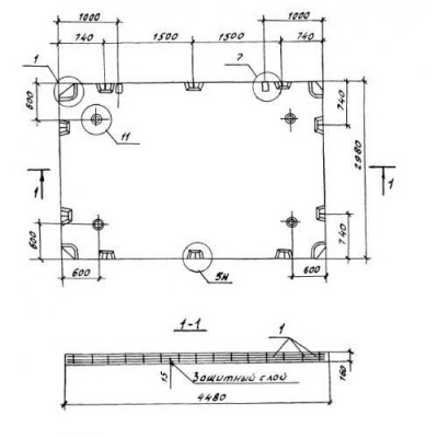 Панели перекрытий сплошные П 45-30-16-3-2 а у Панели перекрытий сплошные П 45-30-16-3-2 а у