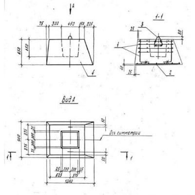 Фундаменты 1Ф 12-9-1-2 (1.812.1-5с) Фундаменты 1Ф 12-9-1-2 (1.812.1-5с)