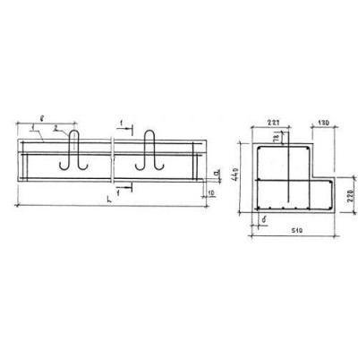 Перемычки балочные 8ПГ 60-40 Перемычки балочные 8ПГ 60-40